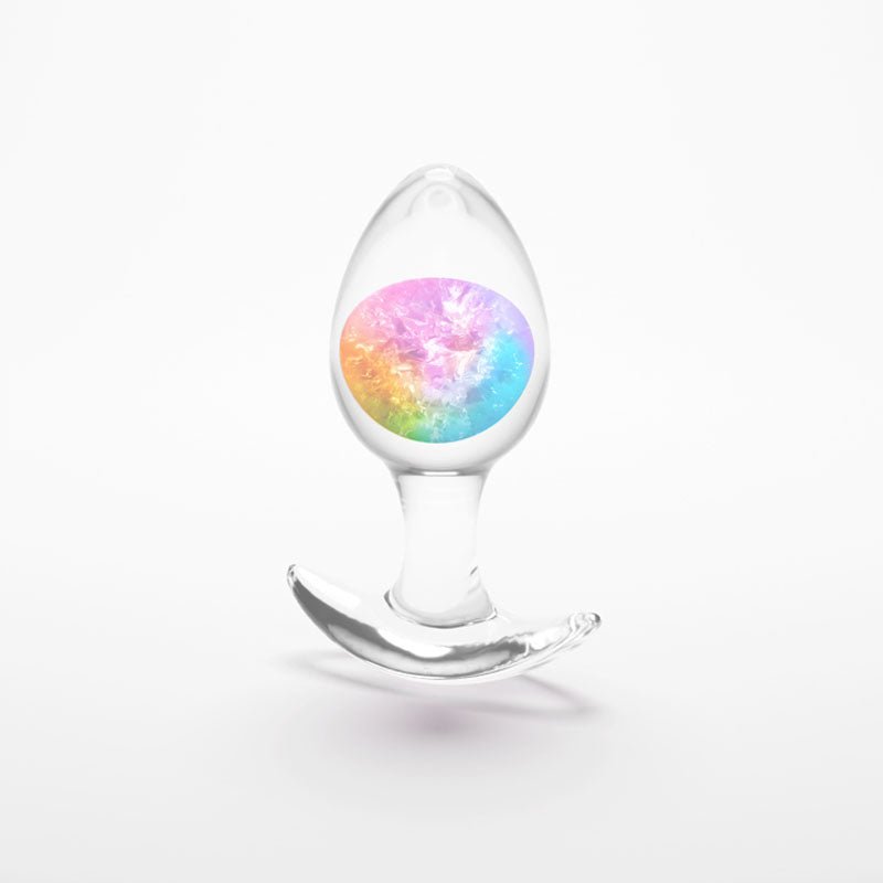 Glams Cosmic - Medium - Rainbow - Clear/Rainbow 9.5 cm Small Butt Plug – Sex toys NZ by Naughtyhut. Discreet delivery nationwide.