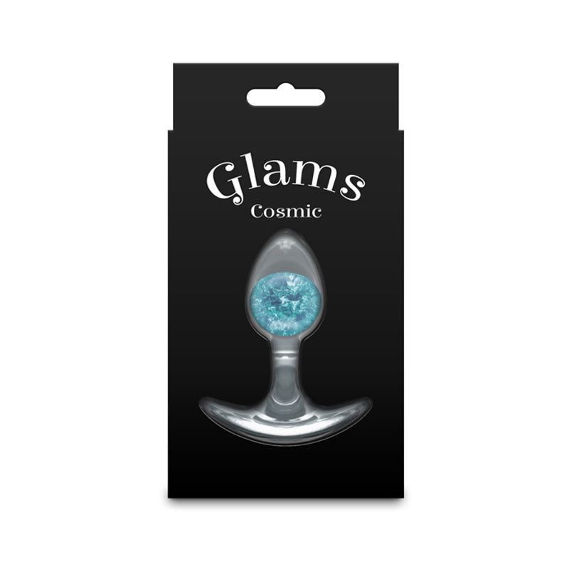 Glams Cosmic - Small - Blue - Clear/Blue 8.1 cm Small Butt Plug – Sex toys NZ by Naughtyhut. Discreet delivery nationwide.