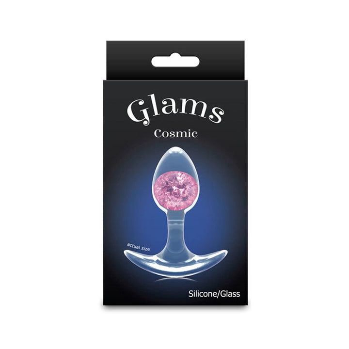 Glams Cosmic - Small - Pink - Clear/Pink 8.1 cm Small Butt Plug – Sex toys NZ by Naughtyhut. Discreet delivery nationwide.