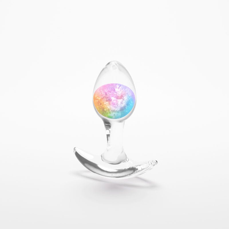 Glams Cosmic - Small - Rainbow - Clear/Rainbow 8.1 cm Small Butt Plug – Sex toys NZ by Naughtyhut. Discreet delivery nationwide.