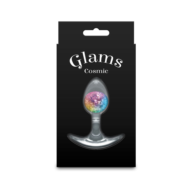 Glams Cosmic - Small - Rainbow - Clear/Rainbow 8.1 cm Small Butt Plug – Sex toys NZ by Naughtyhut. Discreet delivery nationwide.