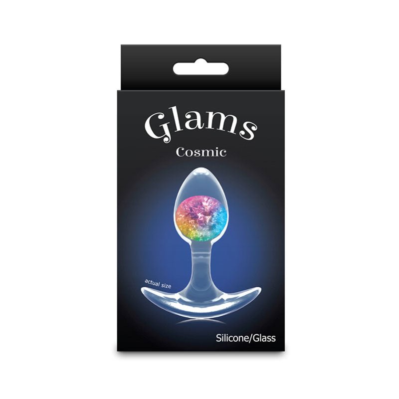 Glams Cosmic - Small - Rainbow - Clear/Rainbow 8.1 cm Small Butt Plug – Sex toys NZ by Naughtyhut. Discreet delivery nationwide.