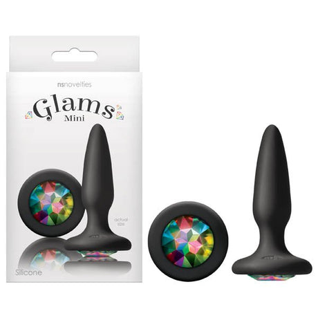 Buy Glams Mini - Black 8.4 cm (3.3'') Butt Plug with Sparkling Gem – Naughtyhut NZ sex toys online. Discreet delivery & top brands.