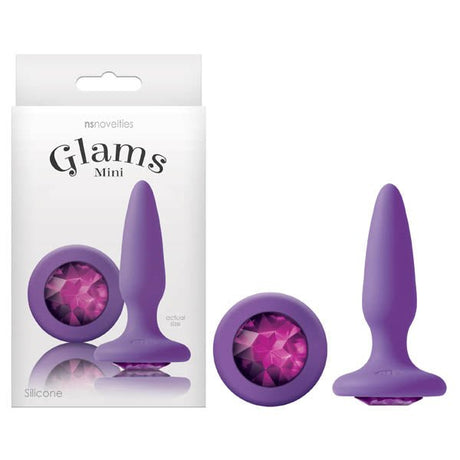 Buy Glams Mini - Purple 8.4 cm (3.3'') Butt Plug with Sparkling Gem – Naughtyhut NZ sex toys online. Discreet delivery & top brands.