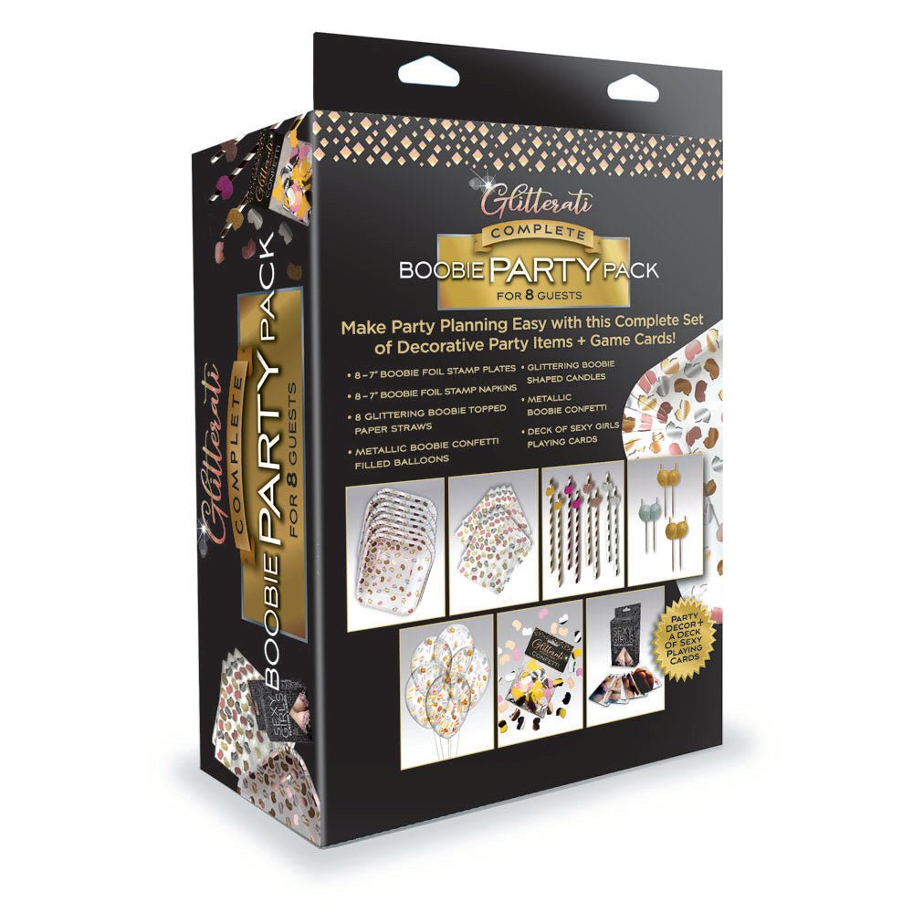 Buy Glitterati Complete Boobie Party Pack - Party Set for 8 People – Naughtyhut NZ sex toys online. Discreet delivery & top brands.