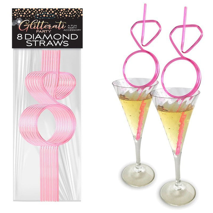 Glitterati - Diamond Straw Set - Hens Party Novelty - Set of 8 – Sex toys NZ by Naughtyhut. Discreet delivery nationwide.