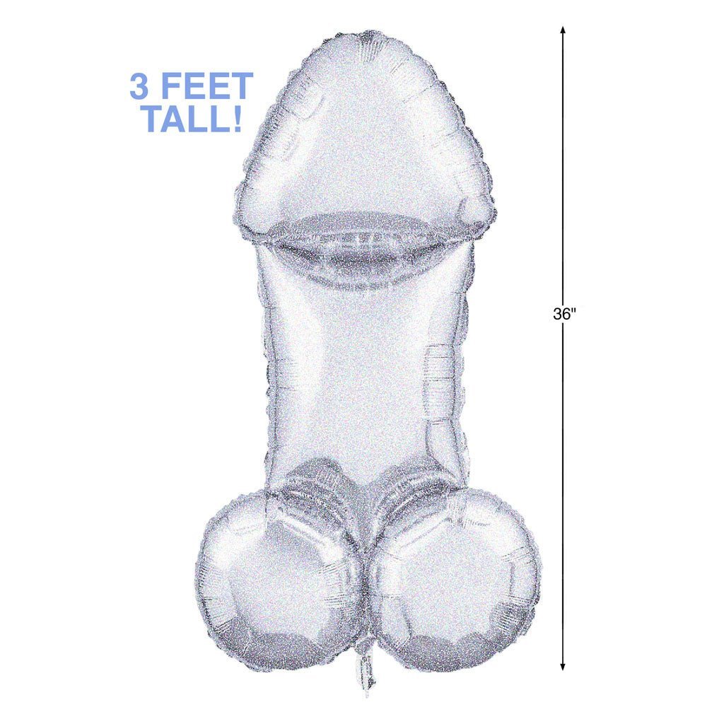 Glitterati - Disco Party Giant Penis Mylar Balloon - Hens Party Novelty - 90 cm Length – Sex toys NZ by Naughtyhut. Discreet delivery nationwide.