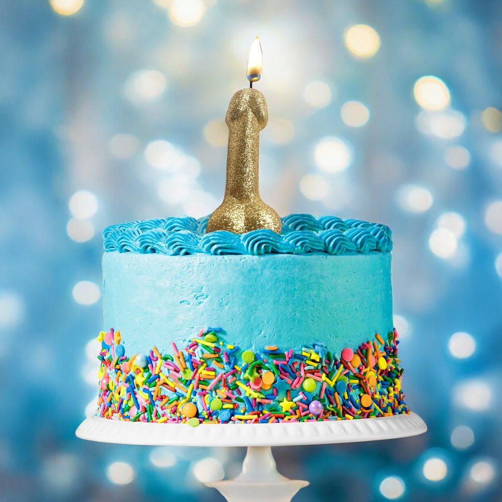 Glitterati Gold Glitter Penis Candle - Gold 10 cm Penis Party Candle – Sex toys NZ by Naughtyhut. Discreet delivery nationwide.