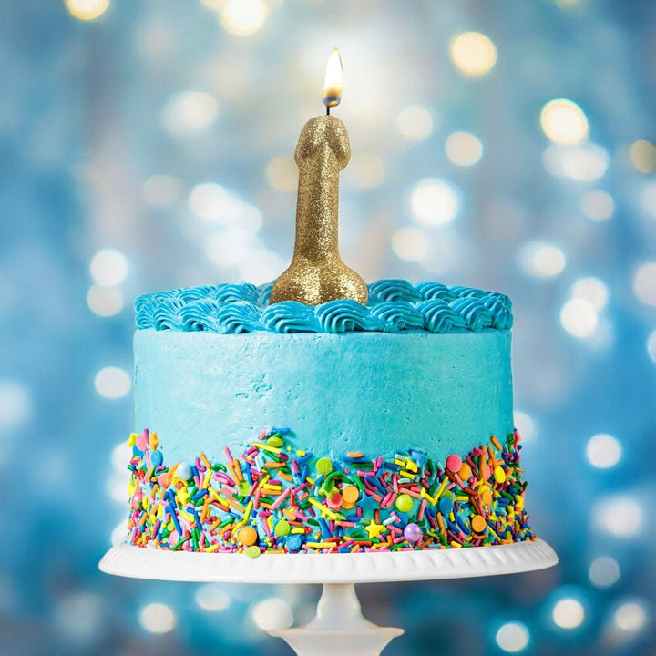 Glitterati Gold Glitter Penis Candle - Gold 10 cm Penis Party Candle – Sex toys NZ by Naughtyhut. Discreet delivery nationwide.