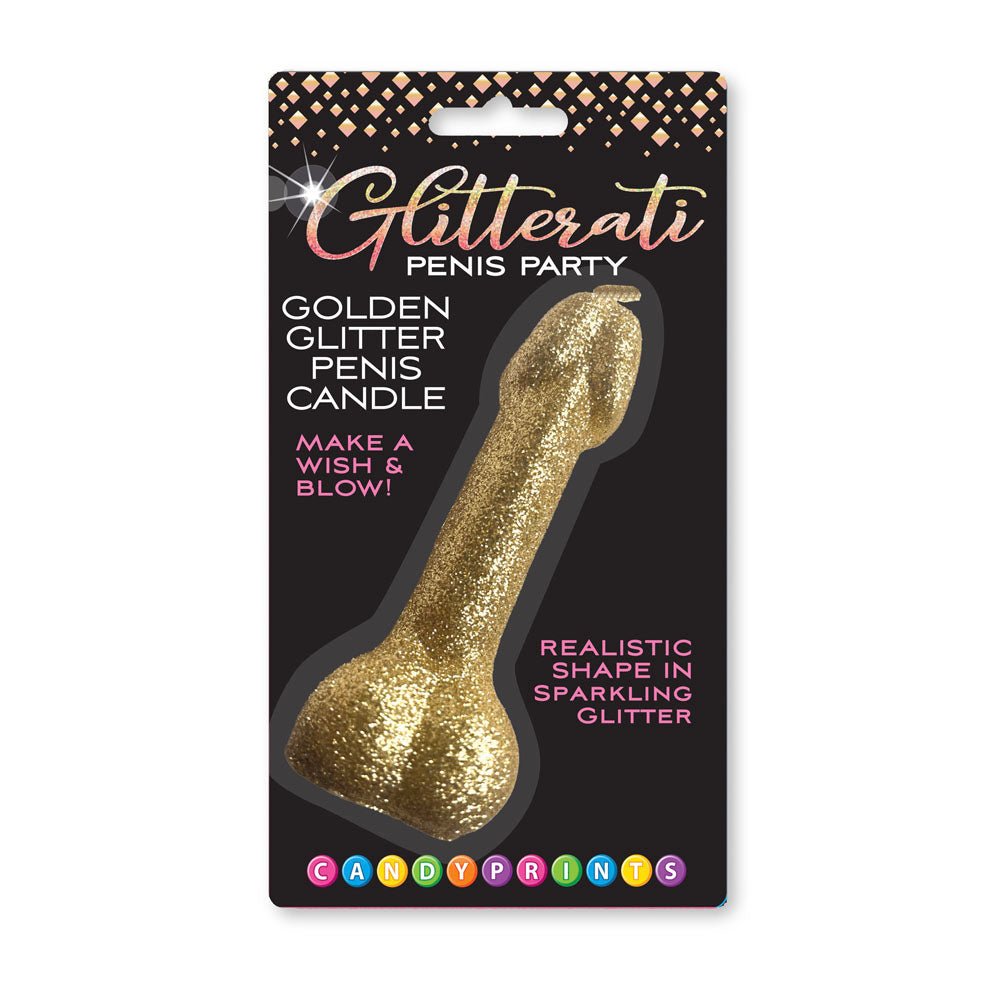 Glitterati Gold Glitter Penis Candle - Gold 10 cm Penis Party Candle – Sex toys NZ by Naughtyhut. Discreet delivery nationwide.