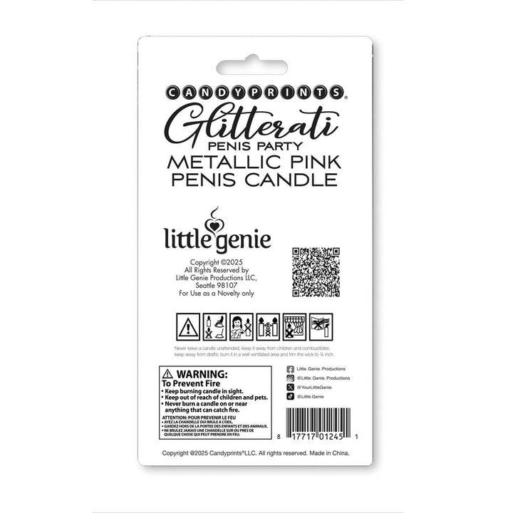Glitterati Metallic Pink Penis Candle - Rose Gold 10 cm Penis Party Candle – Sex toys NZ by Naughtyhut. Discreet delivery nationwide.