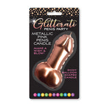 Buy Glitterati Metallic Pink Penis Candle - Rose Gold 10 cm Penis Party Candle – Naughtyhut NZ sex toys online. Discreet delivery & top brands.