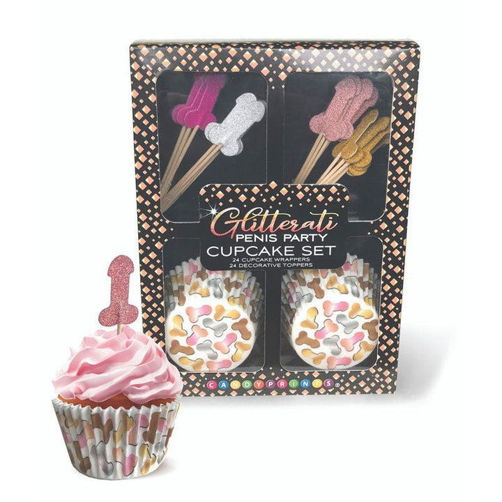 Glitterati - Penis Party Cupcake Set - Party Cupcake Set - Set of 24 – Sex toys NZ by Naughtyhut. Discreet delivery nationwide.