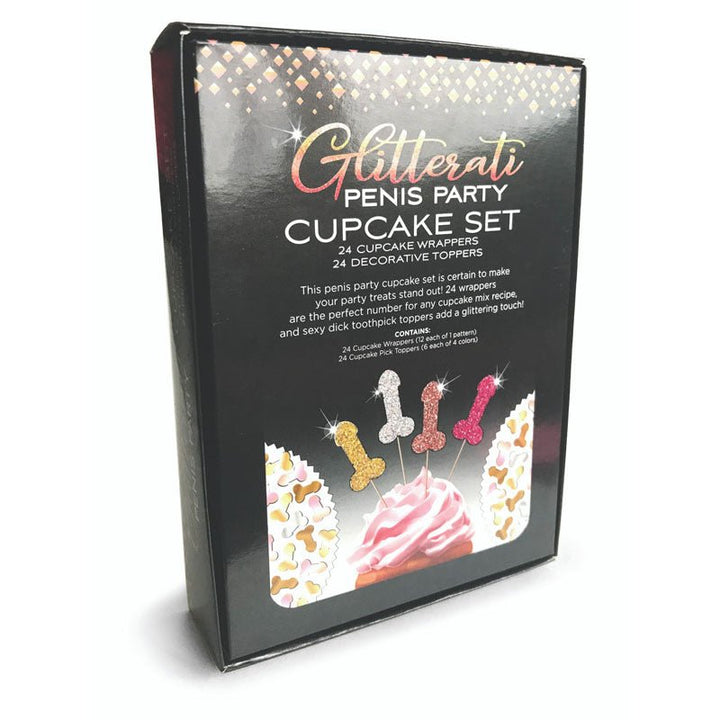 Glitterati - Penis Party Cupcake Set - Party Cupcake Set - Set of 24 – Sex toys NZ by Naughtyhut. Discreet delivery nationwide.