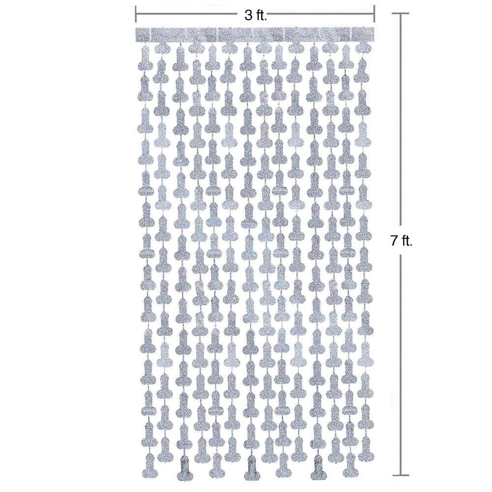 Glitterati - Penis Party Disco Metallic Curtains - Party Doorway Decoration - Set of 2 – Sex toys NZ by Naughtyhut. Discreet delivery nationwide.