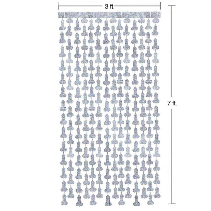 Glitterati - Penis Party Disco Metallic Curtains - Party Doorway Decoration - Set of 2 – Sex toys NZ by Naughtyhut. Discreet delivery nationwide.