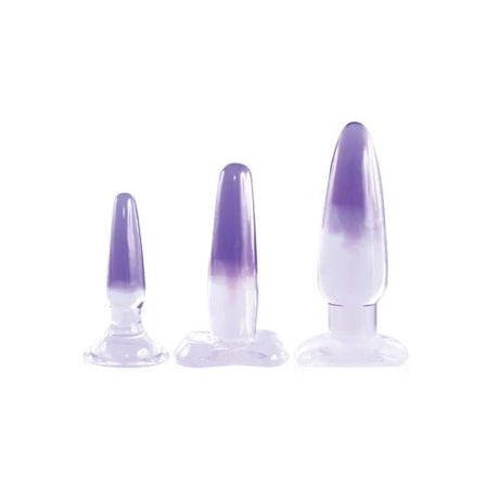 Buy Glitzy Trainer 3 in 1 PVC Anal Plug Kit Multiple size - Transparent – Naughtyhut NZ sex toys online. Discreet delivery & top brands.