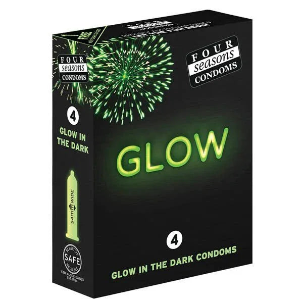 Four Seasons Glow 4 pack, black box with neon green fireworks artwork