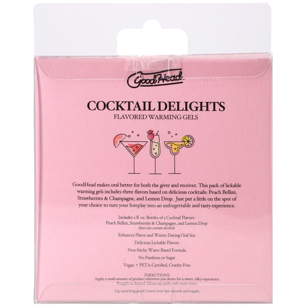 Buy GoodHead Cocktail Delights - Flavoured Warming Oral Sex Gels - 59 ml Bottles - Set of 3 – Naughtyhut NZ sex toys online. Discreet delivery & top brands.