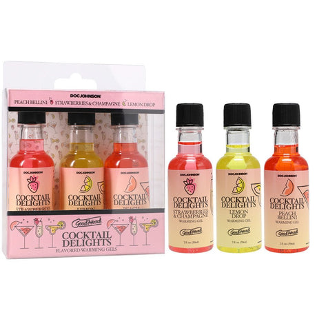 Buy GoodHead Cocktail Delights - Flavoured Warming Oral Sex Gels - 59 ml Bottles - Set of 3 – Naughtyhut NZ sex toys online. Discreet delivery & top brands.