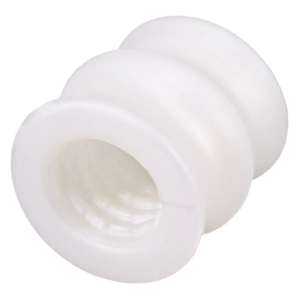 GoodHead Helping Head white stroker from the Honeymoon kit, angled entry view