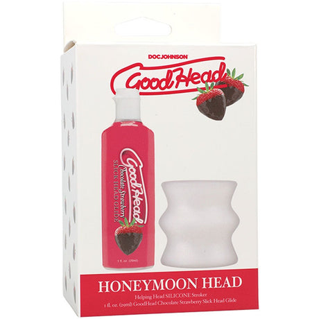 Buy GoodHead Honeymoon Head - Kit - Chocolate Strawberry GoodHead Glide with Helping Head Stroker – Naughtyhut NZ sex toys online. Discreet delivery & top brands.