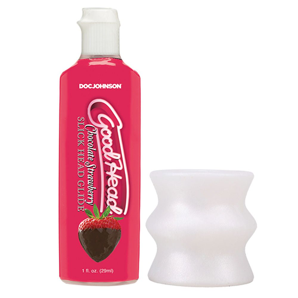 Buy GoodHead Honeymoon Head - Kit - Chocolate Strawberry GoodHead Glide with Helping Head Stroker – Naughtyhut NZ sex toys online. Discreet delivery & top brands.