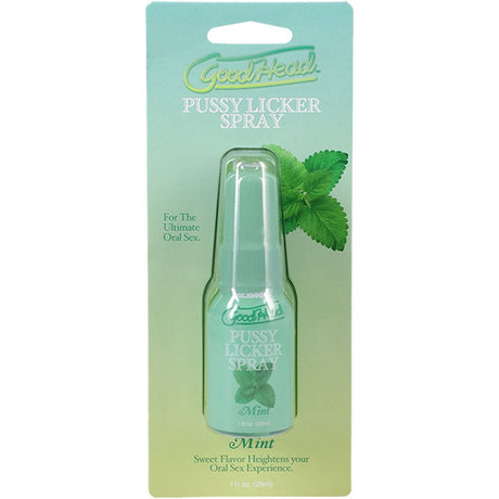 Buy GoodHead Pussy Licker Spray - Mint - Mint Flavoured Spray - 29 ml Bottle – Naughtyhut NZ sex toys online. Discreet delivery & top brands.