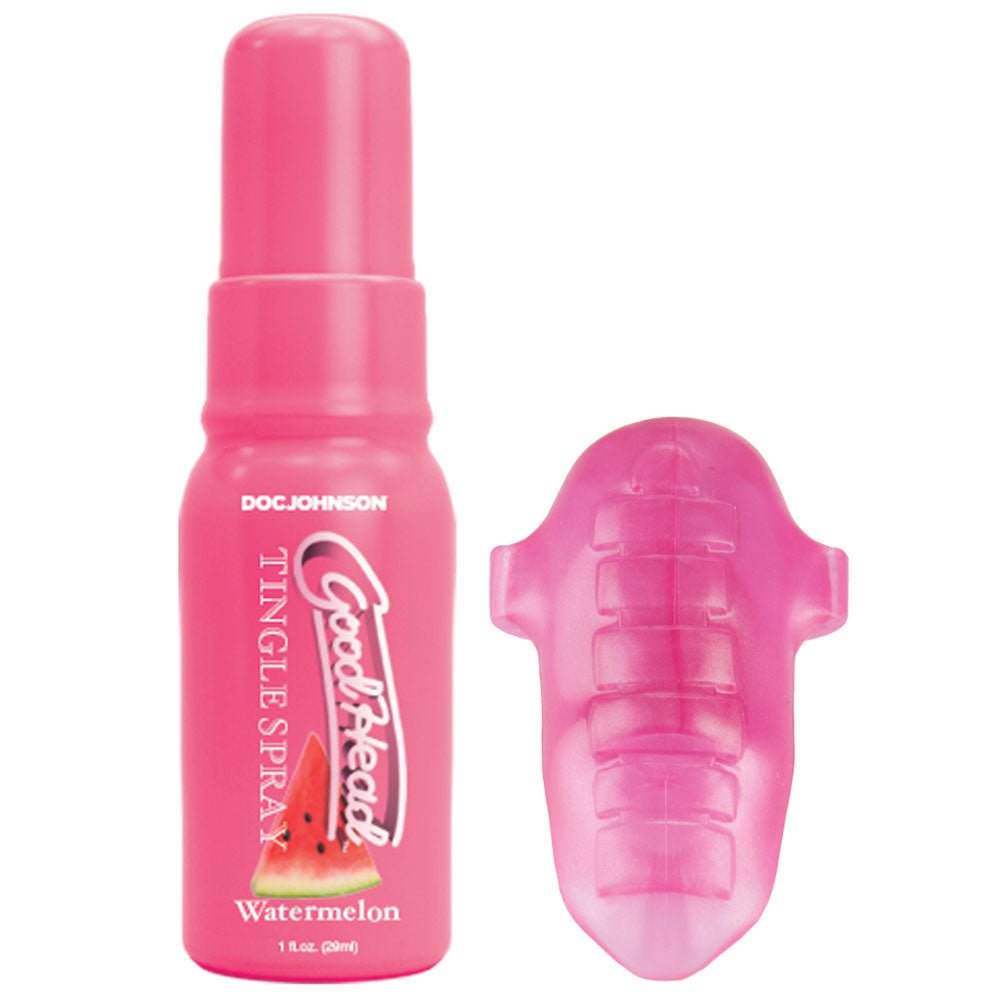 Buy GoodHead Pussy Pleasure Party Kit - Watermelon GoodHead Tingle Spray and Vibrating Tongue Ring – Naughtyhut NZ sex toys online. Discreet delivery & top brands.