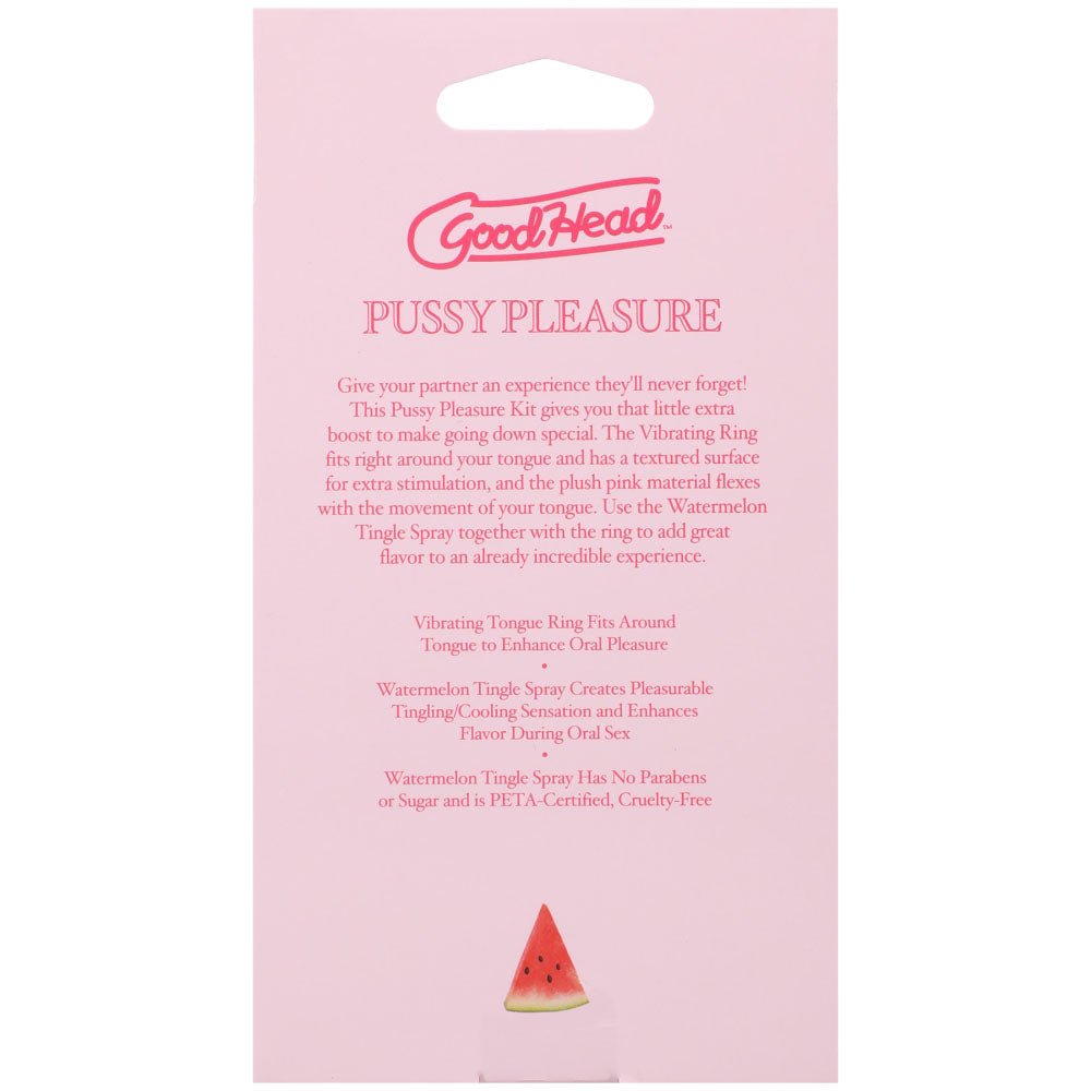 Buy GoodHead Pussy Pleasure Party Kit - Watermelon GoodHead Tingle Spray and Vibrating Tongue Ring – Naughtyhut NZ sex toys online. Discreet delivery & top brands.