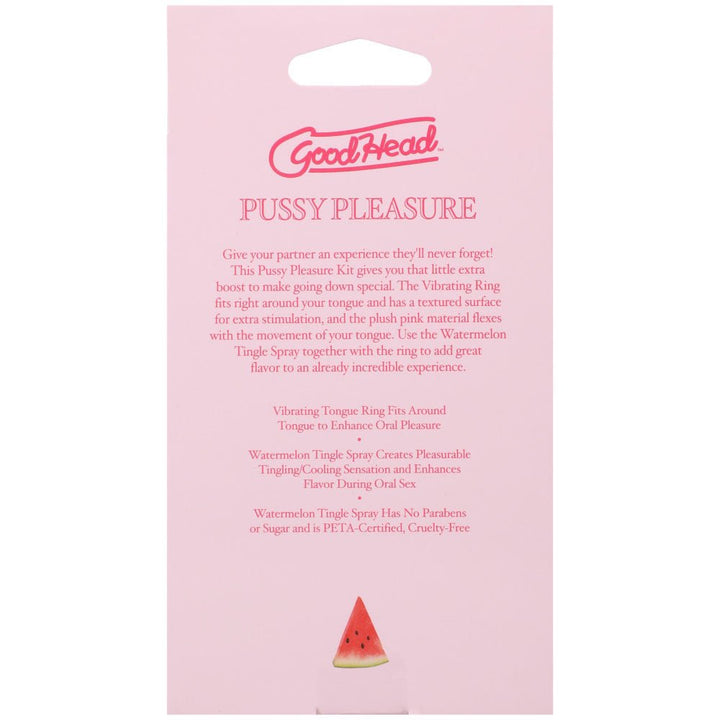 GoodHead Pussy Pleasure Party Kit - Watermelon GoodHead Tingle Spray and Vibrating Tongue Ring – Sex toys NZ by Naughtyhut. Discreet delivery nationwide.
