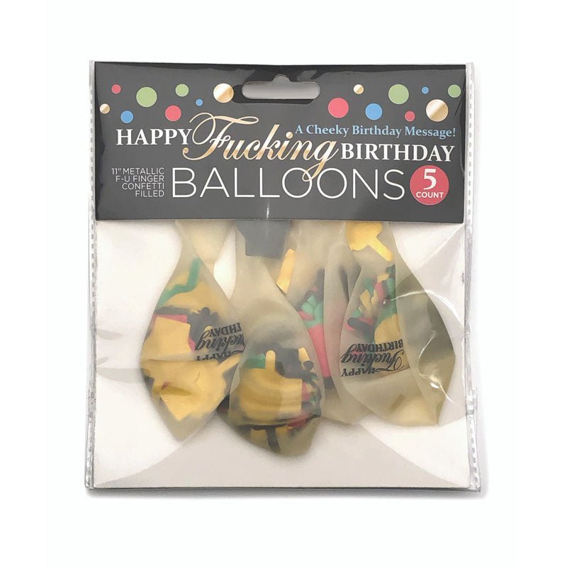 Happy Fucking Birthday Confetti Balloons - Party Balloons - Set of 5 – Sex toys NZ by Naughtyhut. Discreet delivery nationwide.