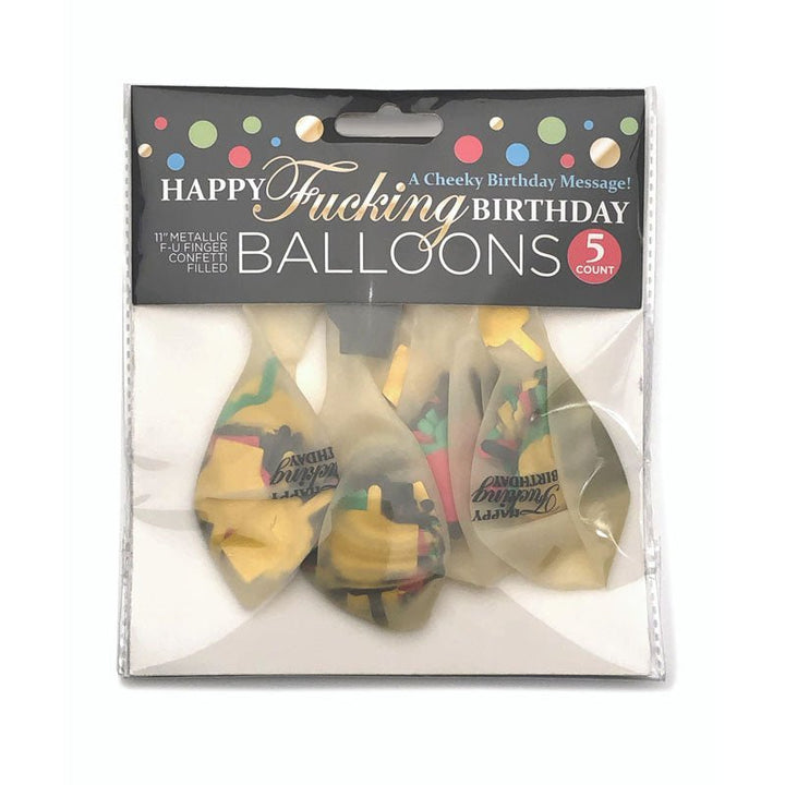 Happy Fucking Birthday Confetti Balloons - Party Balloons - Set of 5 – Sex toys NZ by Naughtyhut. Discreet delivery nationwide.