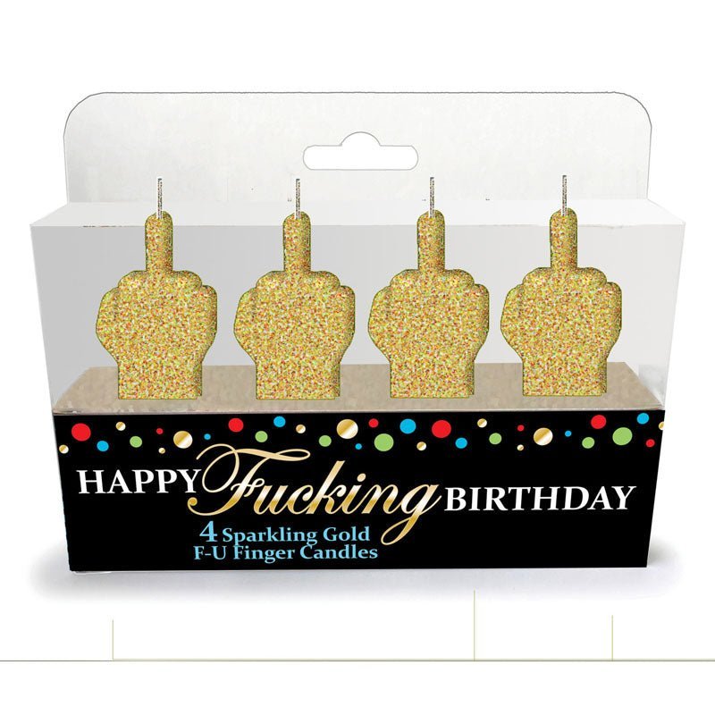 Happy Fucking Birthday FU Candle Set - Novelty Party Candles - Set of 4 – Sex toys NZ by Naughtyhut. Discreet delivery nationwide.