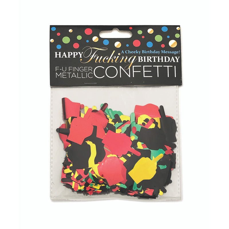 Happy Fucking Birthday FU Finger Confetti - Party Decoration – Sex toys NZ by Naughtyhut. Discreet delivery nationwide.