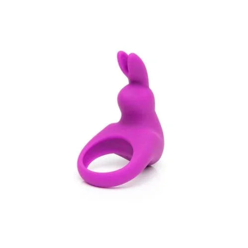 Happy Rabbit Cock Ring in Purple, upright showing the rabbit-ear top