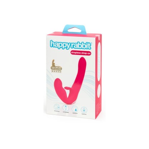 Buy Happy Rabbit Rechargeable Vibrating Strapless Strap On Pink – Naughtyhut NZ sex toys online. Discreet delivery & top brands.