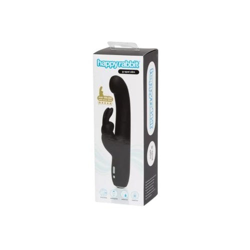 Buy Happy Rabbit Slimline G - Spot Rechargeable Rabbit Vibrator Black – Naughtyhut NZ sex toys online. Discreet delivery & top brands.