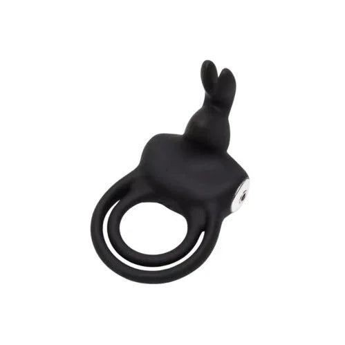 Happy Rabbit Stimulating Cock Ring in Black, double loop with rabbit ears