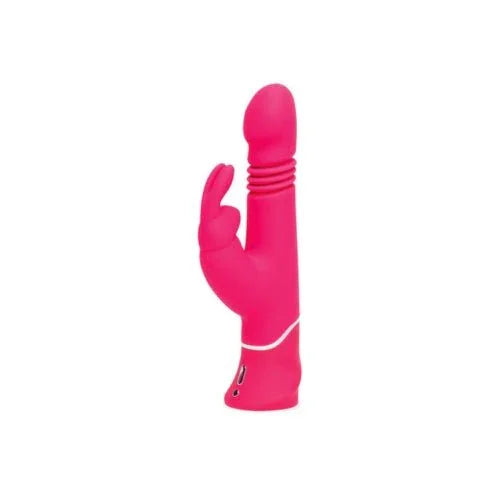 Happy Rabbit Thrusting Realistic Rabbit Vibrator in Pink, ribbed thrusting shaft