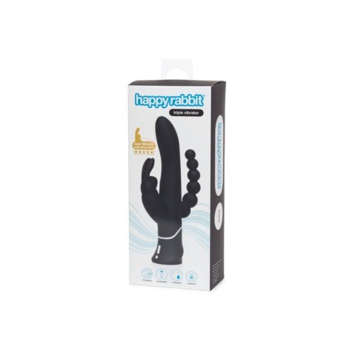 Buy Happy Rabbit Triple Curve Rechargeable Rabbit Vibrator Black – Naughtyhut NZ sex toys online. Discreet delivery & top brands.