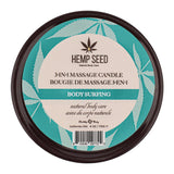 Buy Hemp Seed 3 - In - 1 Massage Candle - Body Surfing (Aquatic Notes, Magnolia, Solar Florals) Scented - 170 g – Naughtyhut NZ sex toys online. Discreet delivery & top brands.