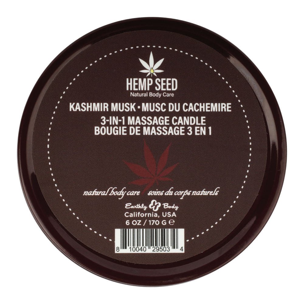 Buy Hemp Seed 3 - In - 1 Massage Candle - Kashmir Musk (Brandy, Magnolia & Vanilla Musk) - 170 g – Naughtyhut NZ sex toys online. Discreet delivery & top brands.