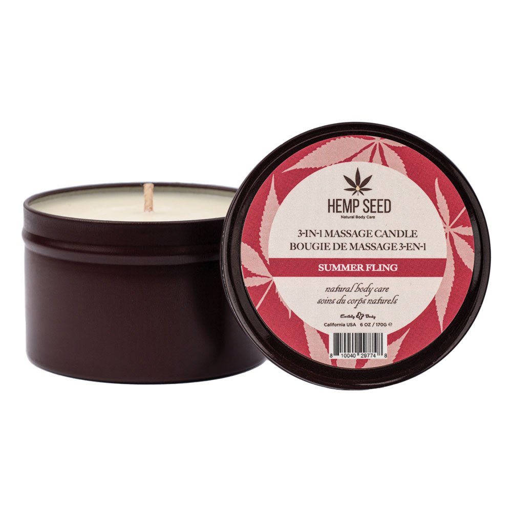 Hemp Seed 3 - In - 1 Massage Candle - Summer Fling (Juicy Pear, Violet, Radiant Amber) Scented - 170 g – Sex toys NZ by Naughtyhut. Discreet delivery nationwide.