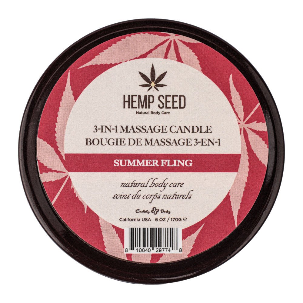 Buy Hemp Seed 3 - In - 1 Massage Candle - Summer Fling (Juicy Pear, Violet, Radiant Amber) Scented - 170 g – Naughtyhut NZ sex toys online. Discreet delivery & top brands.