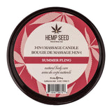 Buy Hemp Seed 3 - In - 1 Massage Candle - Summer Fling (Juicy Pear, Violet, Radiant Amber) Scented - 170 g – Naughtyhut NZ sex toys online. Discreet delivery & top brands.