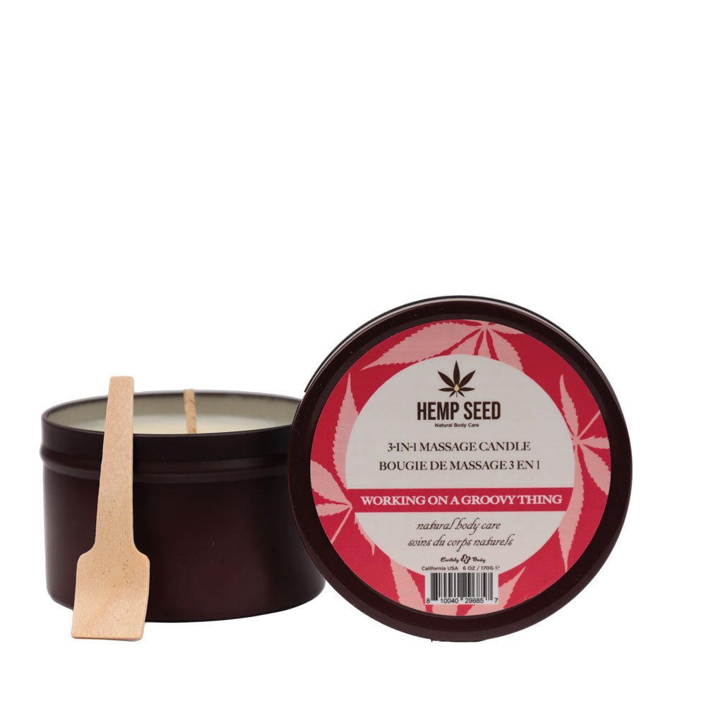 Hemp Seed 3 - In - 1 Massage Candle - Working On A Groovy Thing (Wild Berries, Night Blooming Jasmine, Warm Amber) - 170 g – Sex toys NZ by Naughtyhut. Discreet delivery nationwide.