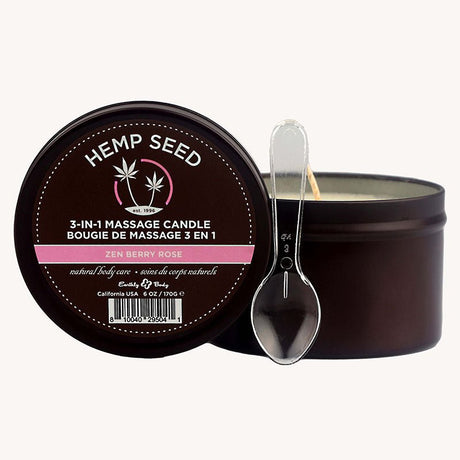 Buy Hemp Seed 3 - In - 1 Massage Candle - Zen Berry Rose (Blackberry, Yellow Rose & Amber) - 170 g – Naughtyhut NZ sex toys online. Discreet delivery & top brands.