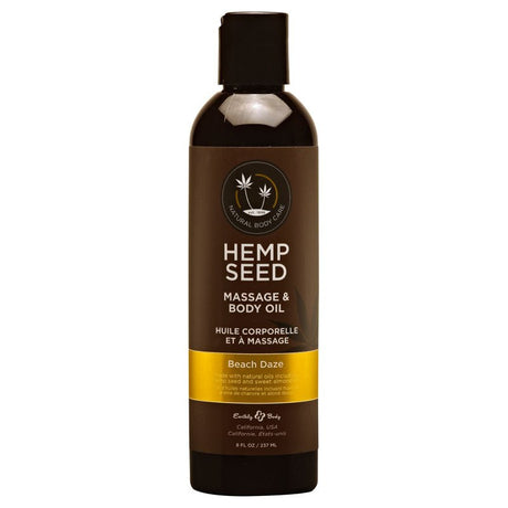 Buy Hemp Seed Massage & Body Oil - Beach Daze (Coconut & Pineapple) Scented - 237 ml Bottle – Naughtyhut NZ sex toys online. Discreet delivery & top brands.