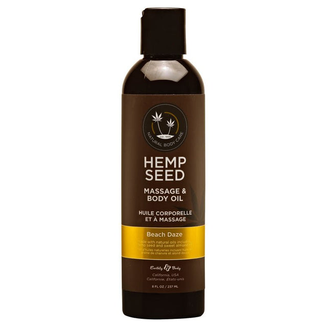 Buy Hemp Seed Massage & Body Oil - Beach Daze (Coconut & Pineapple) Scented - 237 ml Bottle – Naughtyhut NZ sex toys online. Discreet delivery & top brands.